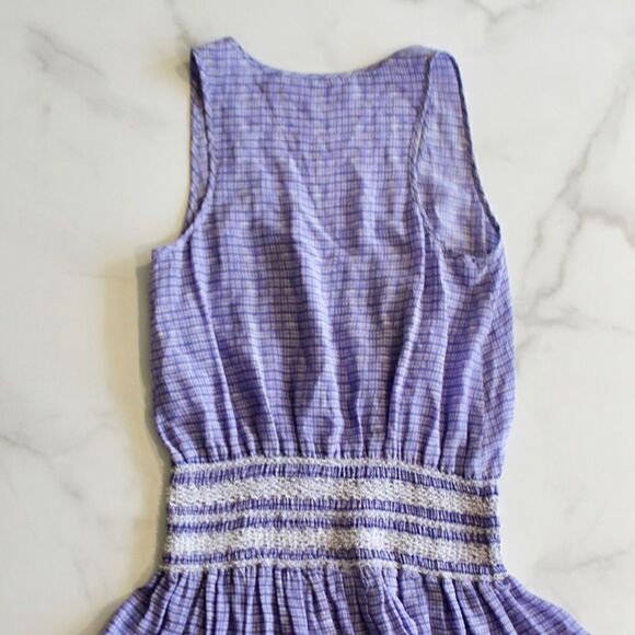 Thakoon Addition Silk Cinched Sheer Tunic/Dress in Blue/Purple Check Plaid - Picture 11 of 11